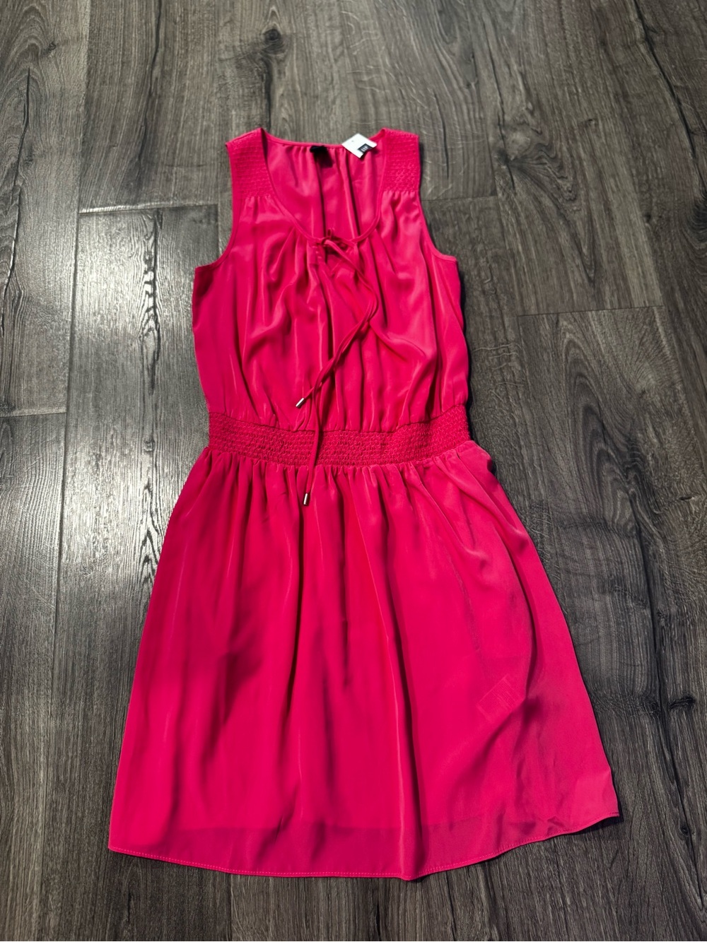 GAP women Bright hot Pink Sleeveless Tie-Neck Dress size Xs NWT